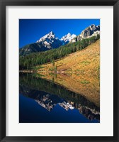 Cathedral group reflecting in String Lake, Grand Teton National Park, Wyoming Fine Art Print