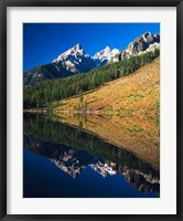 Cathedral group reflecting in String Lake, Grand Teton National Park, Wyoming Fine Art Print