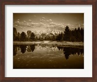 Teton Range and Snake River, Grand Teton National Park, Wyoming (sepia) Fine Art Print