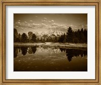 Teton Range and Snake River, Grand Teton National Park, Wyoming (sepia) Fine Art Print