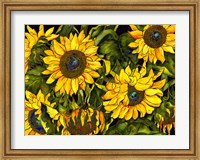 Sunflowers On a Field of Green Fine Art Print