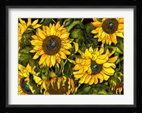 Sunflowers On a Field of Green Fine Art Print