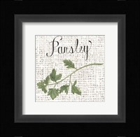 Burlap Herbs IV Framed Print