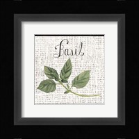 Burlap Herbs V Framed Print