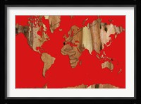 Wood Bark World Map 1 Fine Art Print