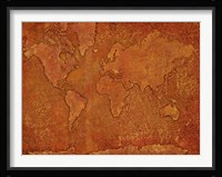 World Map Rust 1 Framed Print