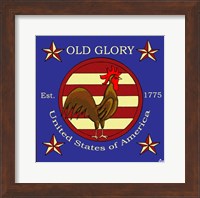 Rooster Old Glory Fine Art Print