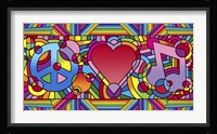 Peace Love Music B Framed Print