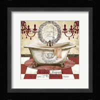 Red French Bath I Framed Print