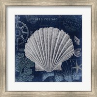 Seaside Postcard Navy I Fine Art Print