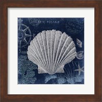 Seaside Postcard Navy I Fine Art Print