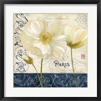 Paris Poppies Blue Trim I Fine Art Print
