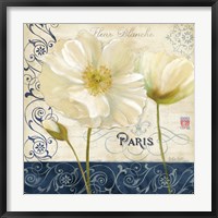 Paris Poppies Blue Trim I Fine Art Print