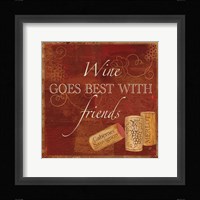 Wine Cork Sentiment I Framed Print
