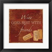 Wine Cork Sentiment I Framed Print