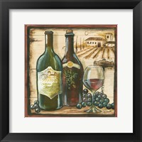 Wooden Wine Square I Framed Print