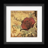 Latitude and Longitude Travel to Madrid Framed Print