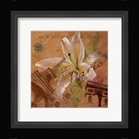Latitude and Longitude Travel to Paris Framed Print