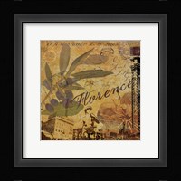 Latitude and Longitude Travel to Florence Framed Print
