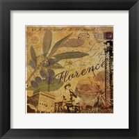 Latitude and Longitude Travel to Florence Framed Print