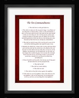 The Ten Commandments - Red Framed Print