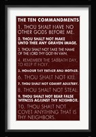 Ten Commandments - Red Grunge Framed Print