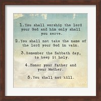 Ten Commandments 1-5 Fine Art Print