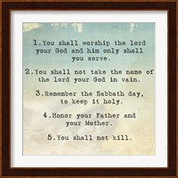 Ten Commandments 1-5 Fine Art Print