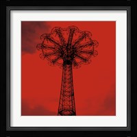 Red Parachute Jump Framed Print