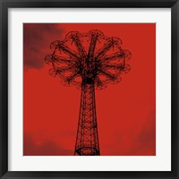 Red Parachute Jump Framed Print