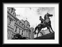 City Hall Sculpture (horse) (b/w) Fine Art Print