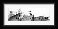 Four Ships (b/w) Framed Print