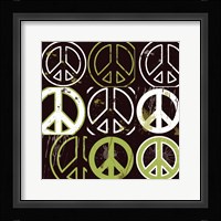 Peace Mantra (Green) Framed Print