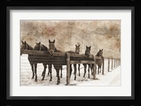 6 Faces Vintage Framed Print