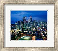 Aerial View of Singapore at Night Fine Art Print