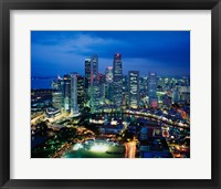 Aerial View of Singapore at Night Fine Art Print