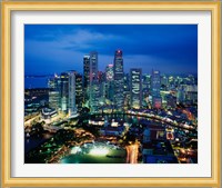 Aerial View of Singapore at Night Fine Art Print