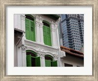 Modern Buildings and Older Ones in Singapore Fine Art Print
