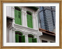 Modern Buildings and Older Ones in Singapore Fine Art Print