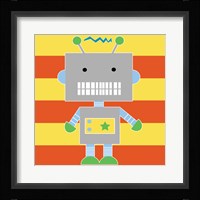 Robot - Stripes Framed Print