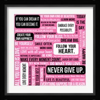 Never Give Up 1 Framed Print
