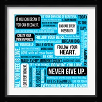 Never Give Up 5 Framed Print