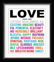 Love Definition Framed Print