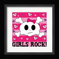 Girls Rock- Skull Framed Print