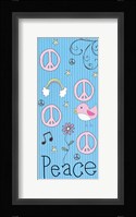 Peace Panel - Blue Framed Print