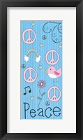 Peace Panel - Blue Framed Print