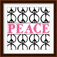 Peace - Pink with Peace Signs Fine Art Print