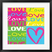Love Squares Framed Print