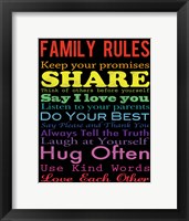 Family Rules 2 Framed Print