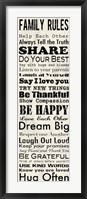 Family Rules Panel Framed Print